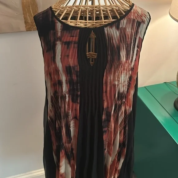 Komarov beautiful black rusty and cream colored dress - Picture 3 of 10